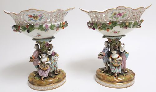 PAIR CARL THIEME POTSCHAPPEL PORCELAIN