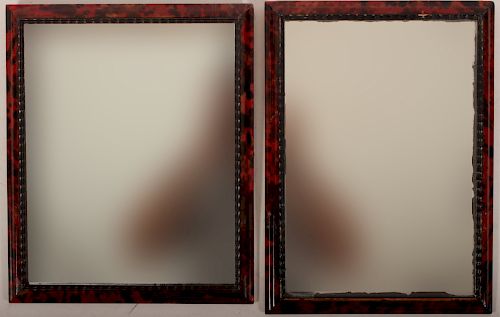 PAIR SMALL MIRRORS W RED BLACK 373114