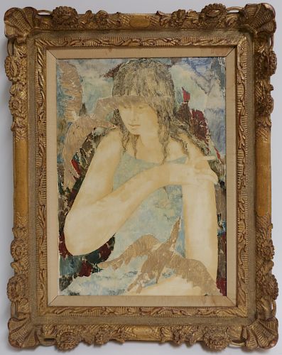 FRANCOIS BOERI GIRL W BIRDS O CFrancois 373133