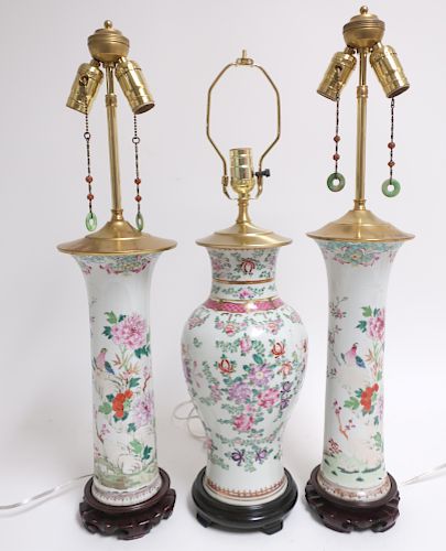 3 CHINESE FAMILLE ROSE PORCELAIN 3731d0