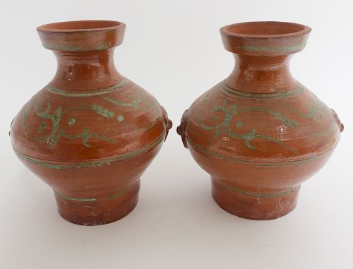 TWO MATCHING HAN STYLE TERRACOTTA 373206