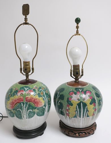 2 SIMILAR CHINESE GINGER JARS AS 373229