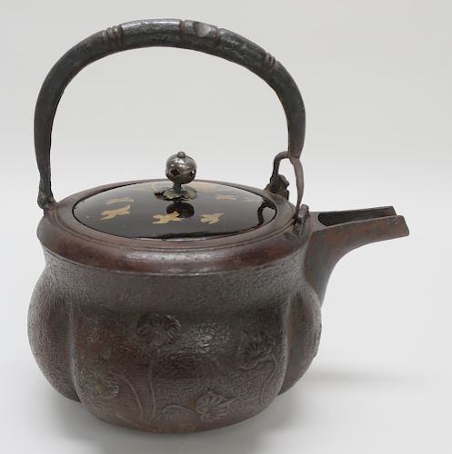 JAPANESE IRON TEAPOTBlack and gold