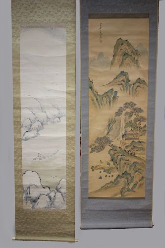 TWO JAPANESE LANDSCAPE SCROLLSInk 373262