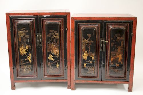 MATCHED PAIR OF CHINESE LACQUER 373290