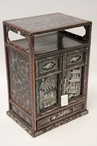 CHINESE SIDE CABINET W EXTENSIVE