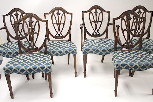 SET OF 6 GEORGE III MAHOGANY SHIELDBACK