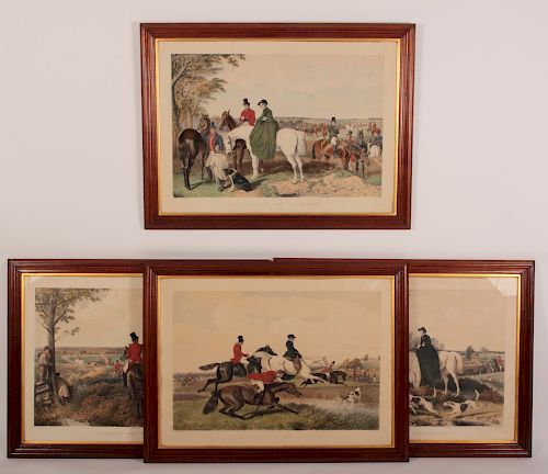 HERRING SR. 4 LARGE 19TH C. FOX HUNTING