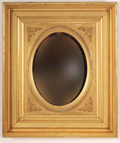 GILTWOOD AMERICAN MIRROR WITH OVAL 3732fd