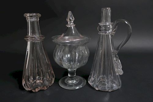 3 AMERICAN CLEAR BLOWN OR PILLAR 373313