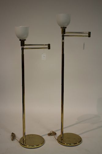 PAIR NESSEN MIDCENTURY BRASS FLOOR 373369