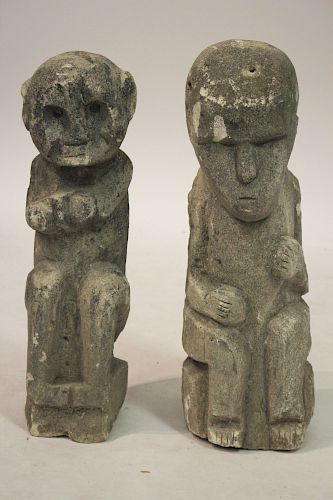 2 SUMBANESE STONE CARVED FIGURES2 3733a5