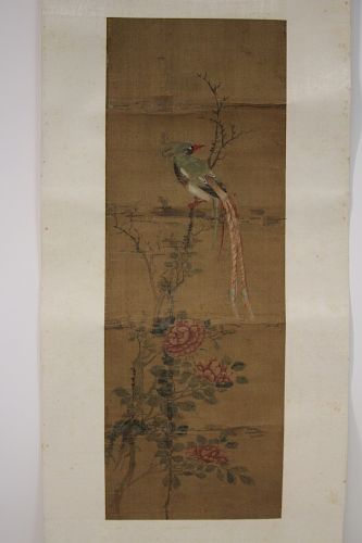 CHINESE SCROLL BIRDS OF PARADISE 3733d7