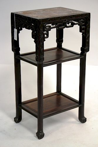 TIERED CHINESE ROSEWOOD AND MARBLETOP 3733ed