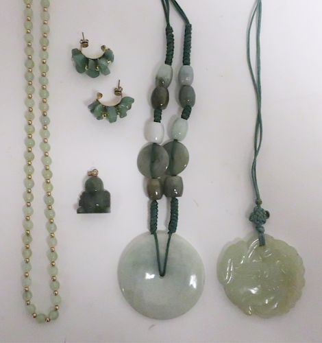 5 PCS. ASIAN JADE AND HARDSTONE