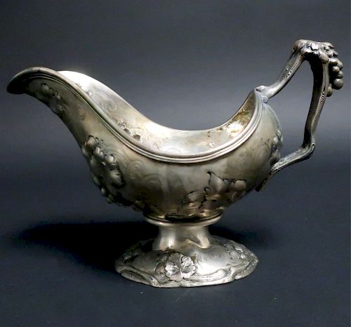 AMERICAN COIN SILVER GRAVY BOAT,