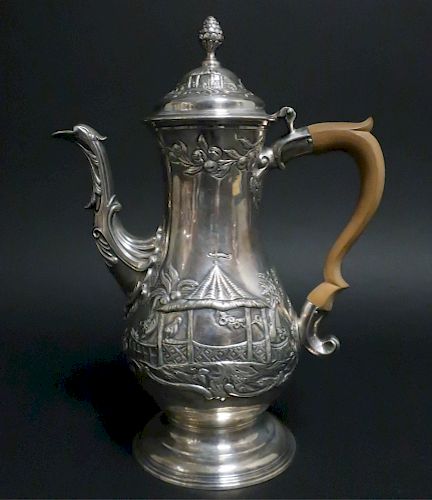 GEORGE III SILVER COFFEE POTBy