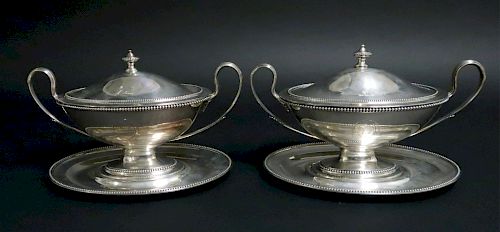 PAIR GEORGE III SILVER COVERED 37341c