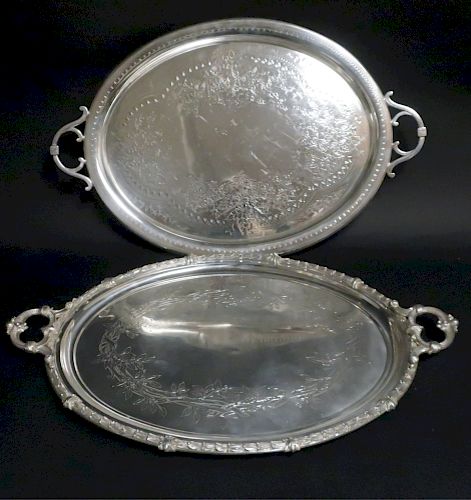 1 OVAL SHEFFIELD SILVERPLATE TRAY AND