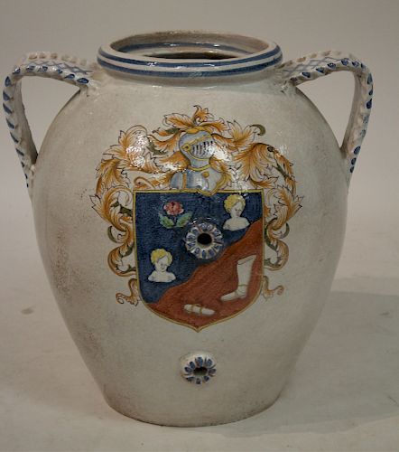 LARGE HAND PAINTED PORCELAIN HANDLED 37347b