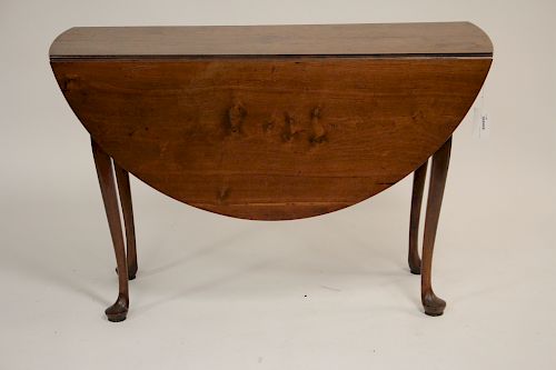 19TH C. CHERRY GATELEG TABLE, CABRIOLE