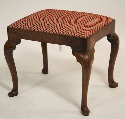QUEEN ANNE MAHOGANY FOOTSTOOL,