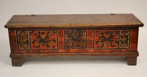 19TH C. GERMAN LONG PAINTED STORAGE