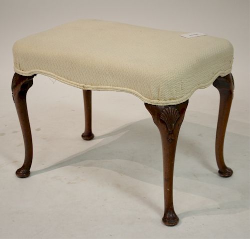 GEORGIAN MAHOGANY CARVED AND UPHOLSTERED 3734b3