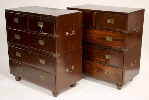 PAIR OF LATE REGENCY WALNUT CAMPAIGN 3734b5