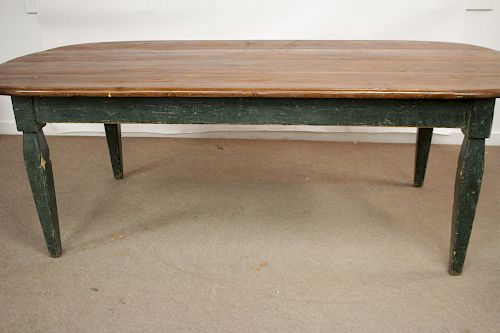 PINE TOP OVAL HARVEST TABLEBlue green 3734bc