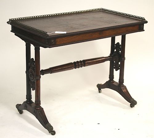 VICTORIAN ROSEWOOD WRITING TABLE3 4 3734ce