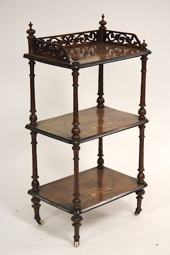 VICTORIAN WALNUT 3 TIER STANDSatinwood 3734d8