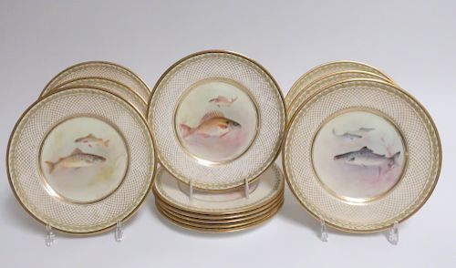 12 ROYAL DAULTON PORCELAIN FISH 373547