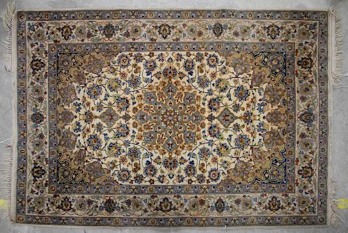 PERSIAN SILK RUG CENTER MEDALLION3'-6"