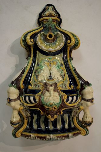 MAJOLICA POTTERY LAVABO 19TH C Satyr 373559