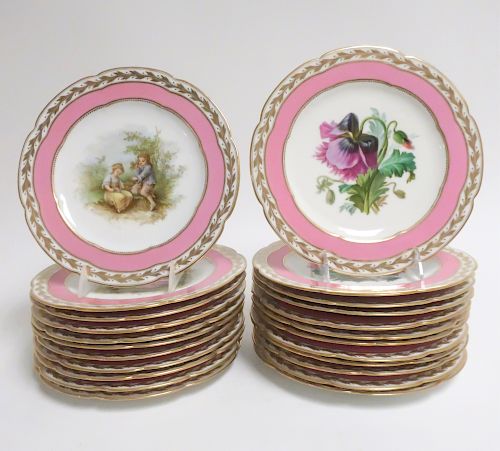 23 FRENCH PORCELAIN PLATES 19TH 37355c