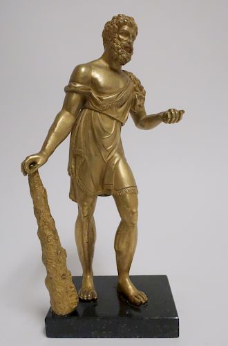 GILT BRONZE FIGURE OF HERCULES, 18/19TH