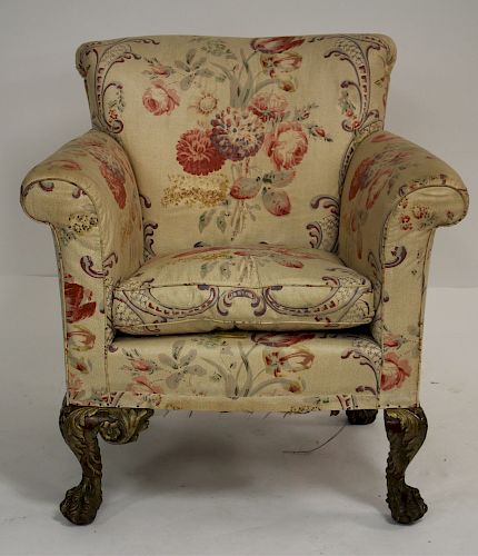 IRISH CHIPPENDALE STYLE UPHOLSTERED 3735bf