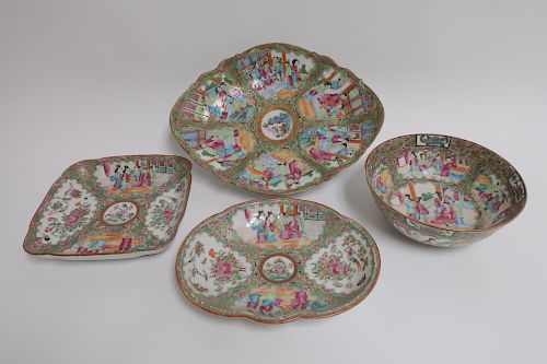  4 CHINESE ROSE MEDALLION SERVING 3735da