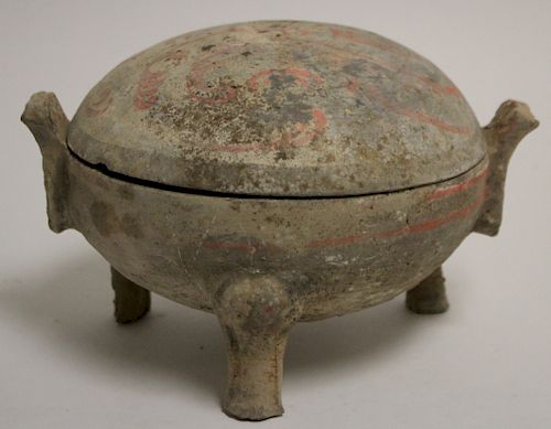 CHINESE POTTERY COVERED JARWith