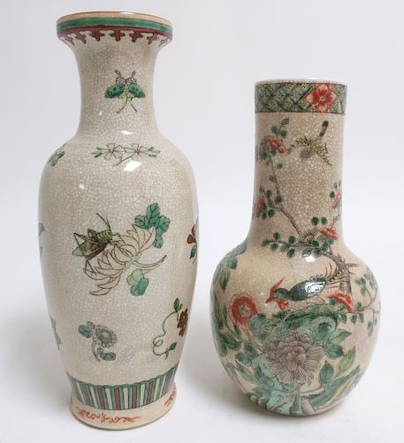 2 CHINESE CRACKLEWARE VASESThe 373602