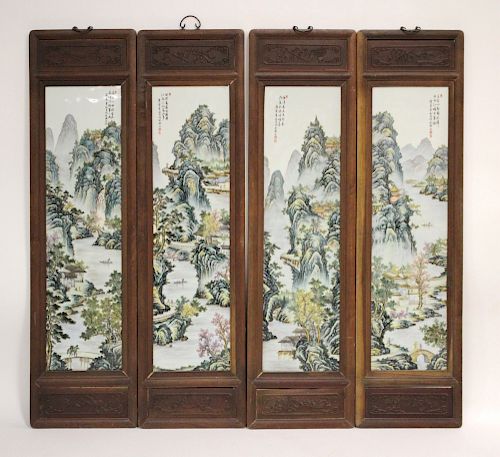 SET OF 4 VERY TALL CHINESE PORCELAIN 37361b