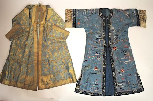 SILK EMBROIDERED ROBE & INDIAN