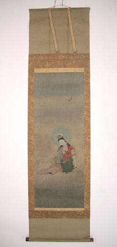 ASIAN SCROLL OF GODDESS OF MERCYWatercolor 37362c