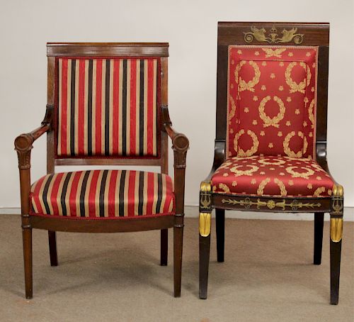TWO FRENCH MAHOGANY CHAIRSLouis 3736ad