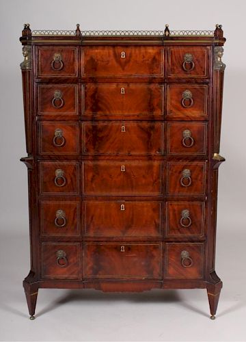 CHARLES X MAHOGANY TALL CHEST  3736b8