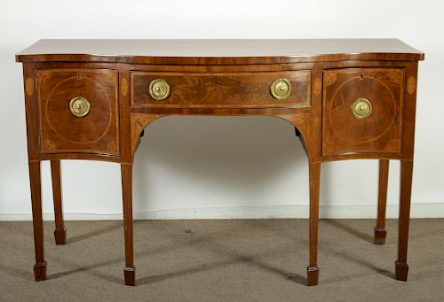 GEORGE III INLAID MAHOGANY SIDEBOARDSerpentine