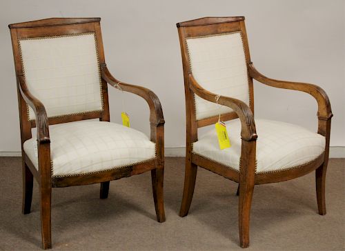 PAIR OF FRUITWOOD ANTIQUE DIRECTOIRE