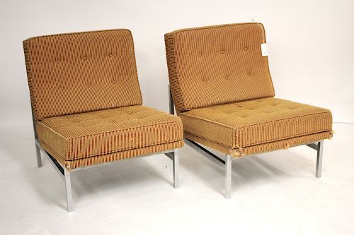 PAIR OF FLORENCE KNOLL LOUNGE CHAIRSStriped 3736fd