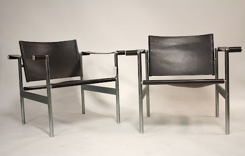 AFTER LE CORBUSIER, PAIR OF STEEL